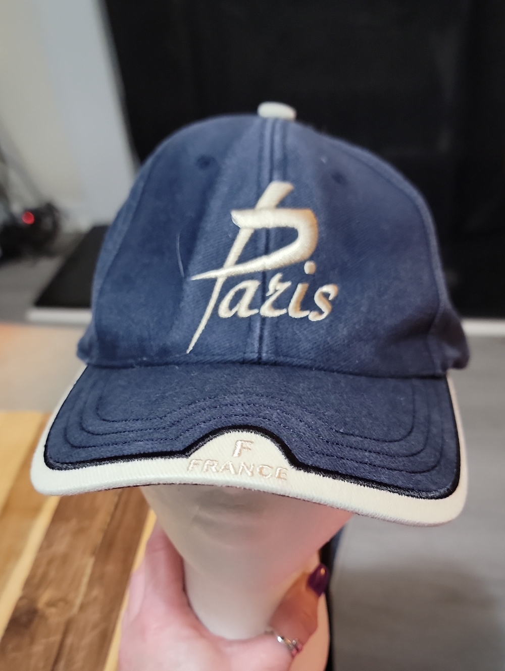 Paris Embroidered Baseball Cap - Navy
